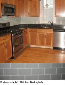Gray tiled kitchen