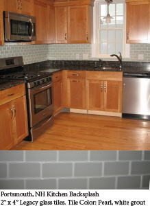 Gray tiled kitchen